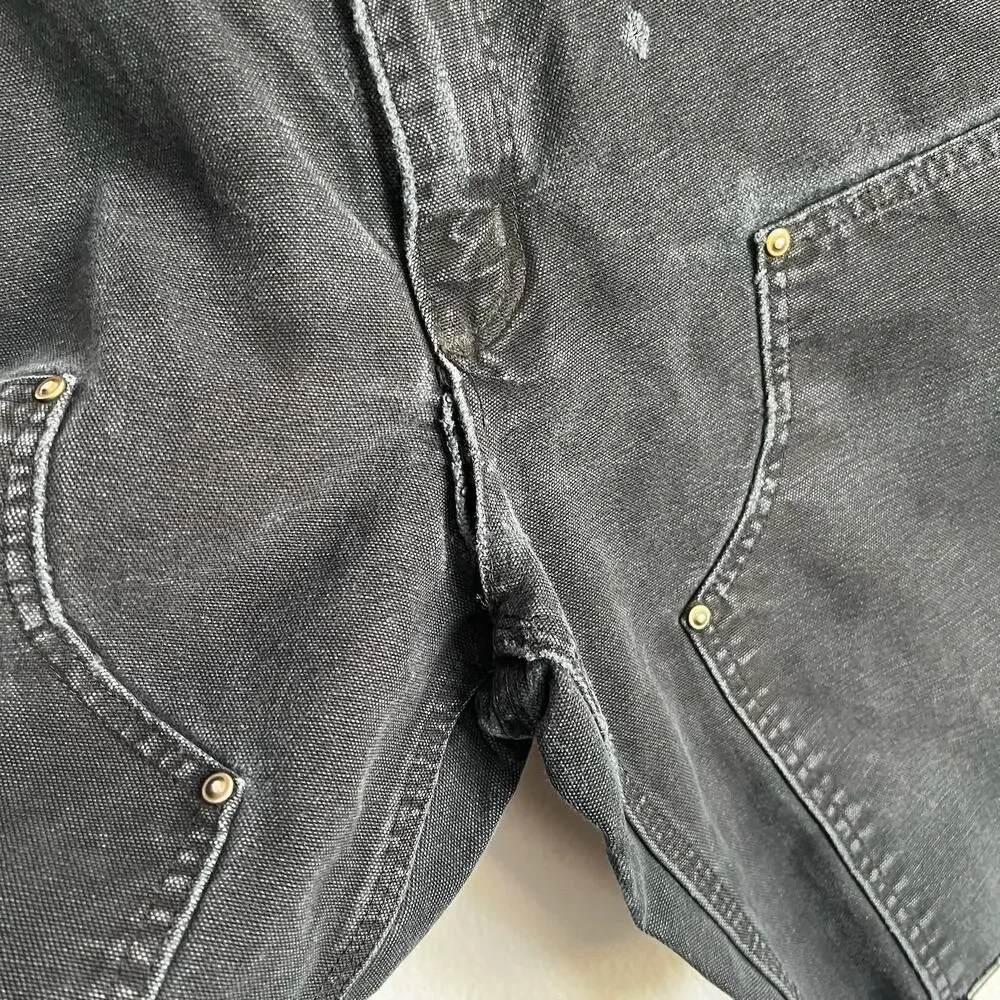 Carhartt faded black double knee work wear carpenter shorts